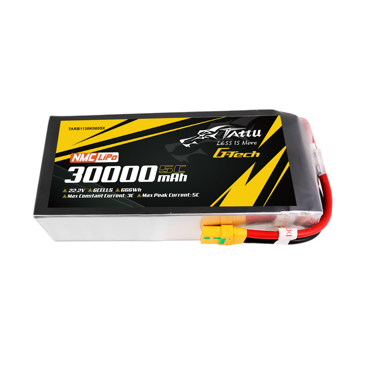 Tattu Semi-solid State 30000mAh 5C 22.2V 6S1P G-Tech Lipo Battery Pack with XT90-S Plug