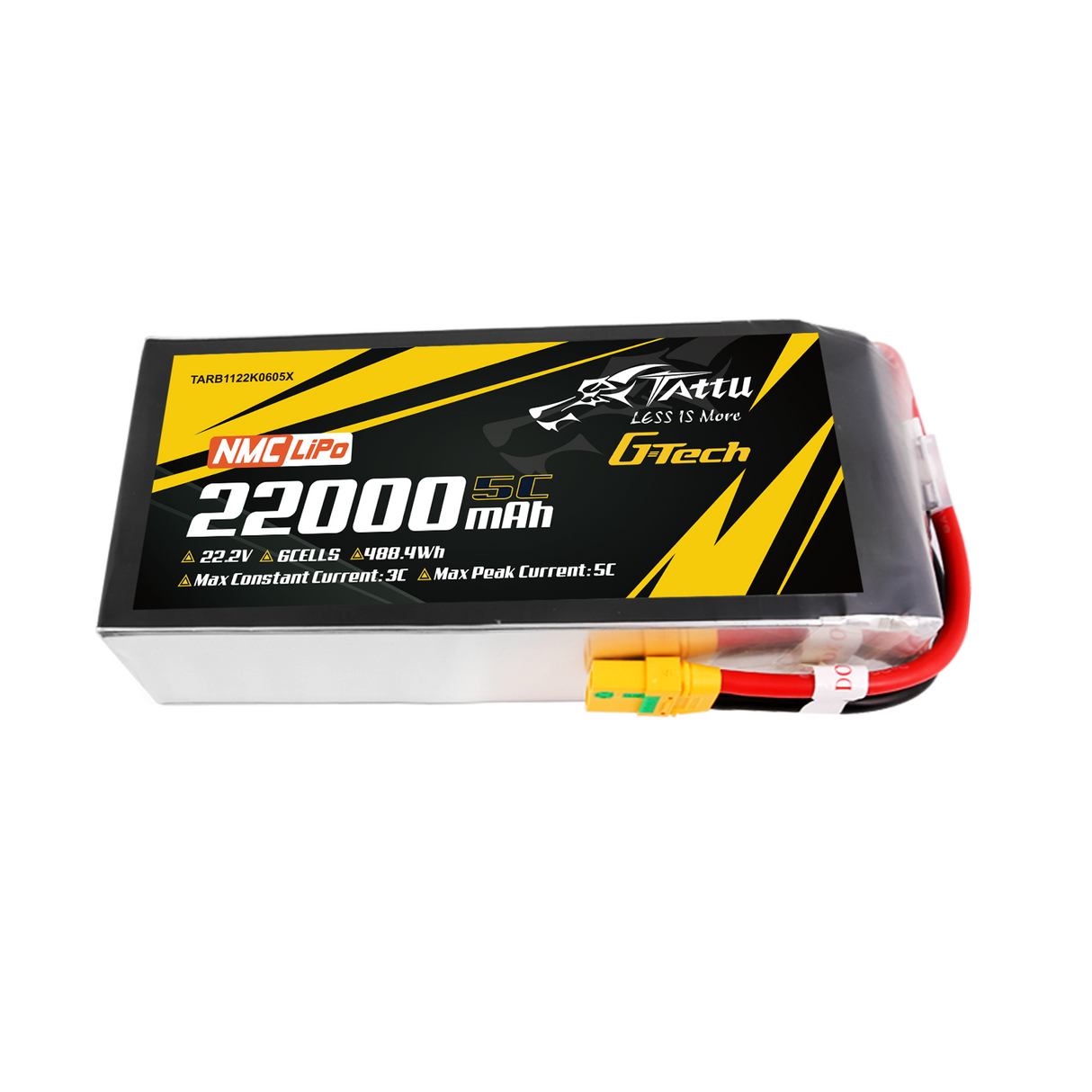 Tattu Semi-solid State 22000mAh 5C 22.2V 6S1P G-Tech Lipo Battery Pack with XT90S-F Plug