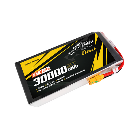 Tattu Semi-solid State 30000mAh 5C 22.2V 6S1P G-Tech Lipo Battery Pack with XT90-S Plug