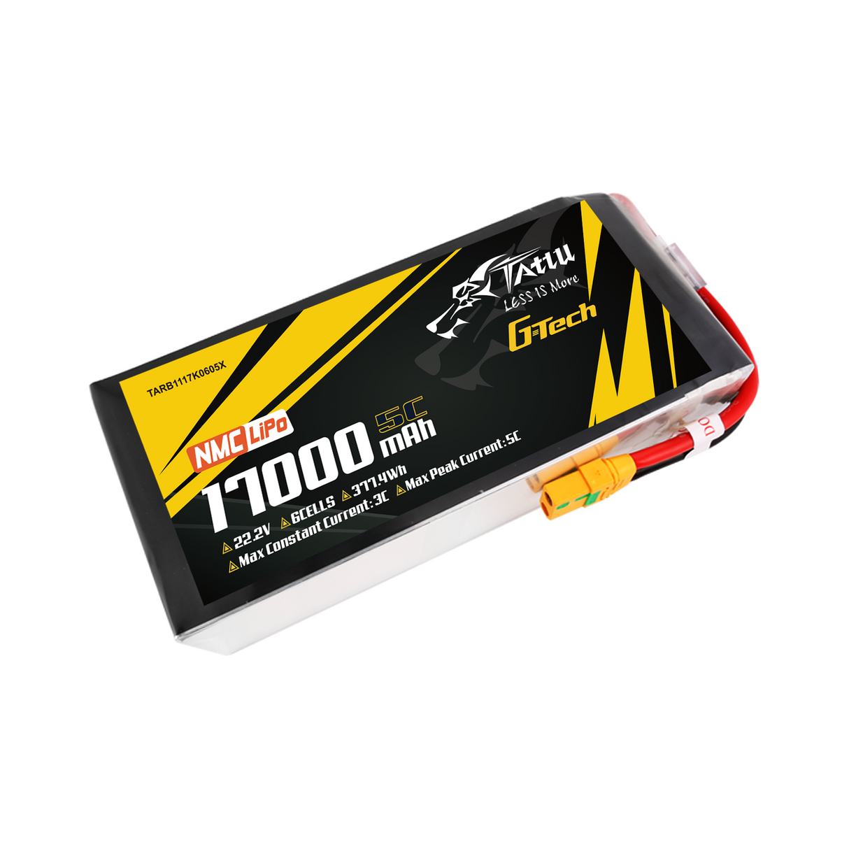Tattu Semi-solid State 17000mAh 5C 22.2V 6S1P G-Tech Lipo Battery Pack with XT90S-F Plug