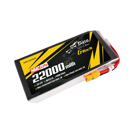 Tattu Semi-solid State 22000mAh 5C 22.2V 6S1P G-Tech Lipo Battery Pack with XT90S-F Plug