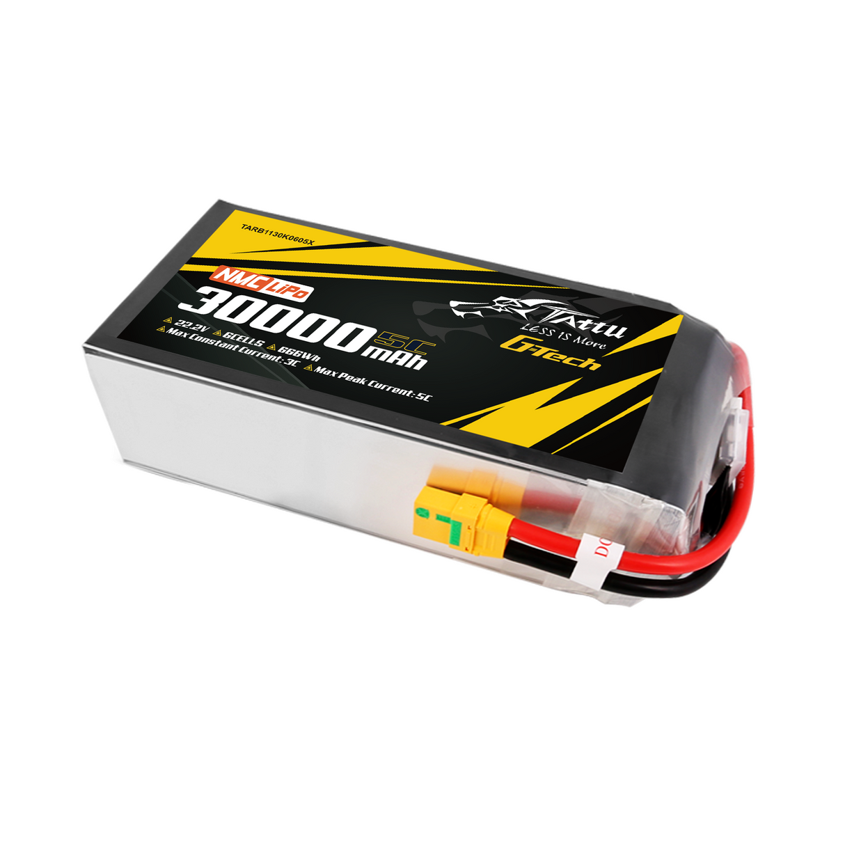 Tattu Semi-solid State 30000mAh 5C 22.2V 6S1P G-Tech Lipo Battery Pack with XT90-S Plug
