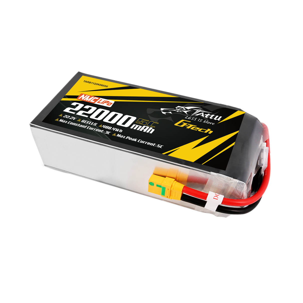 Tattu Semi-solid State 22000mAh 5C 22.2V 6S1P G-Tech Lipo Battery Pack with XT90S-F Plug