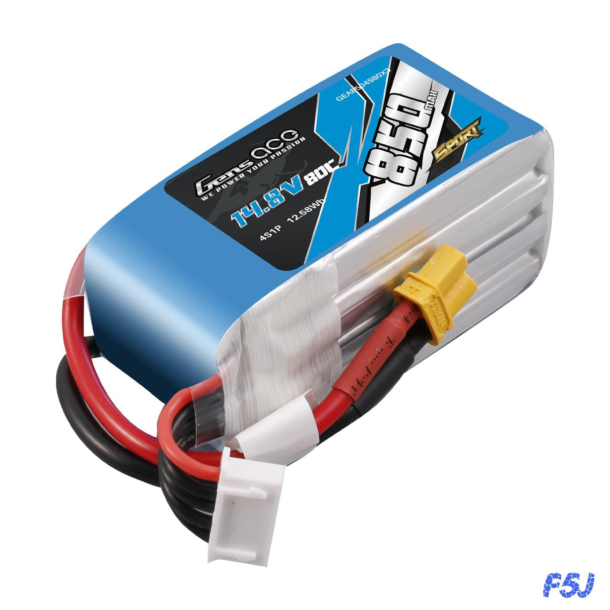 Gens ace 850mAh 4S 14.8V 80C Lipo Battery Pack with XT30 Plug ( F5J )
