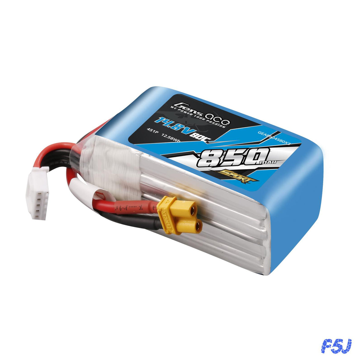 Gens ace 850mAh 4S 14.8V 80C Lipo Battery Pack with XT30 Plug ( F5J )