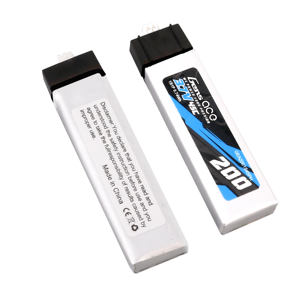Gens ace 200 mAh 3,7 V 45 C 1S1P Lipo-Akku (2 Stück)