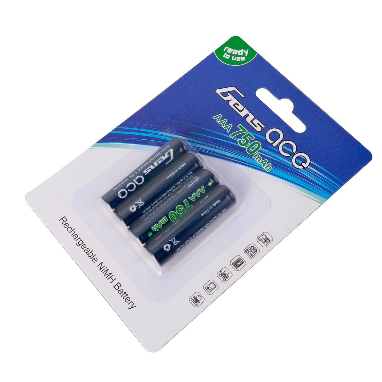 Gens Ace AAA NIMH 750mAh 1.2V Battery (4pcs) for Mini-Z