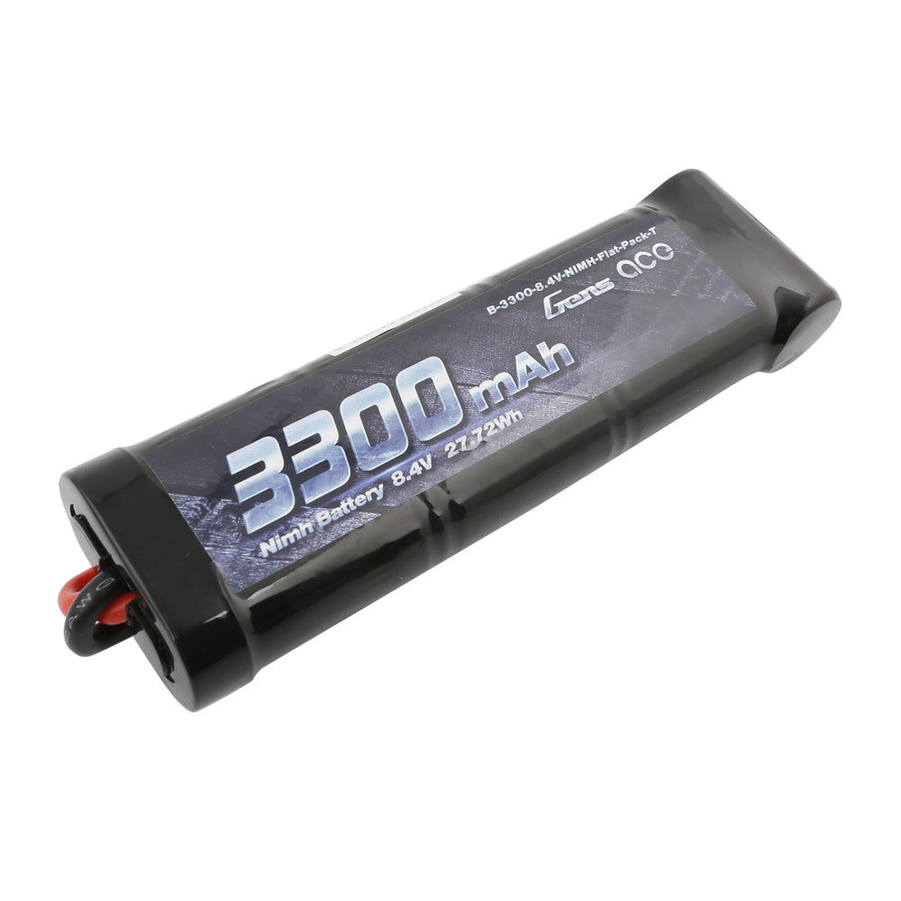 Gens ace 3300mAh 8.4V 7-Cell NiMH Flat Battery Pack with T-plug