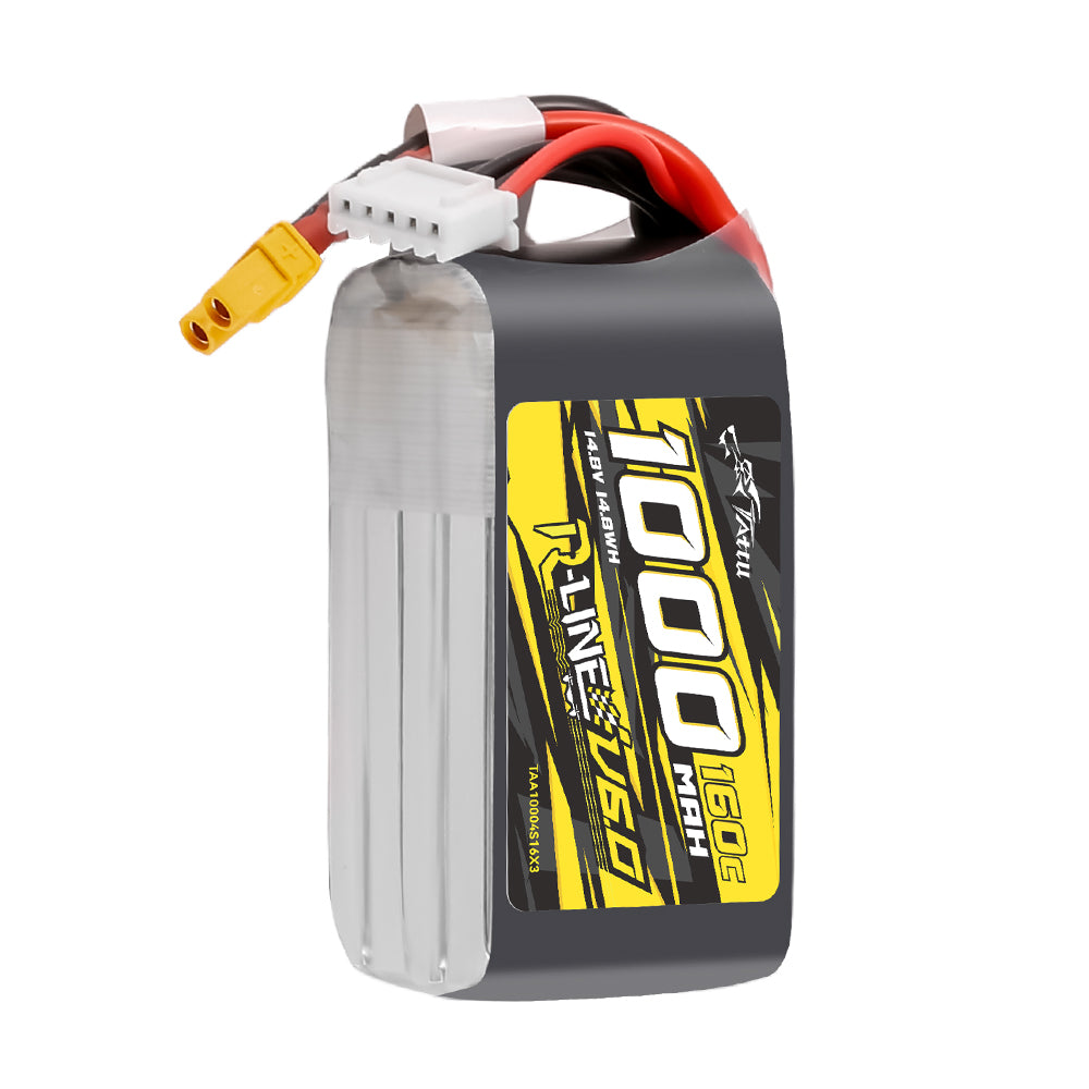 Tattu R-Line Version 6.0 1000mAh 14.8V 160C 4S1P Lipo Battery Pack with XT30 Plug