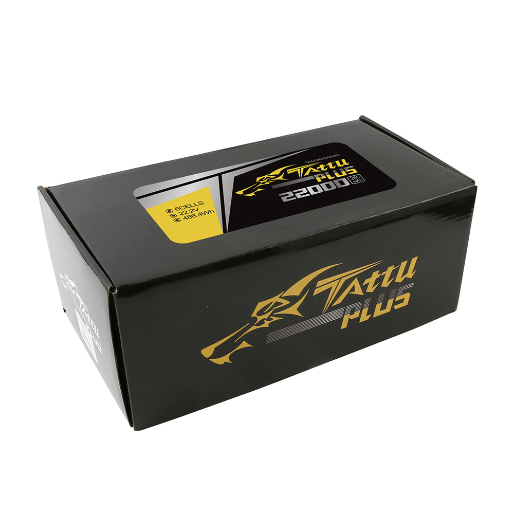 Tattu Plus 22000 mAh 22,2 V 25C 6S1P Lipo-Akkupack mit AS150+XT150-Stecker