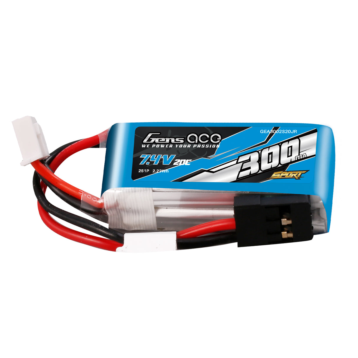 Gens ace 300mAh 2S 7.4V 20C Lipo Battery( F3K )