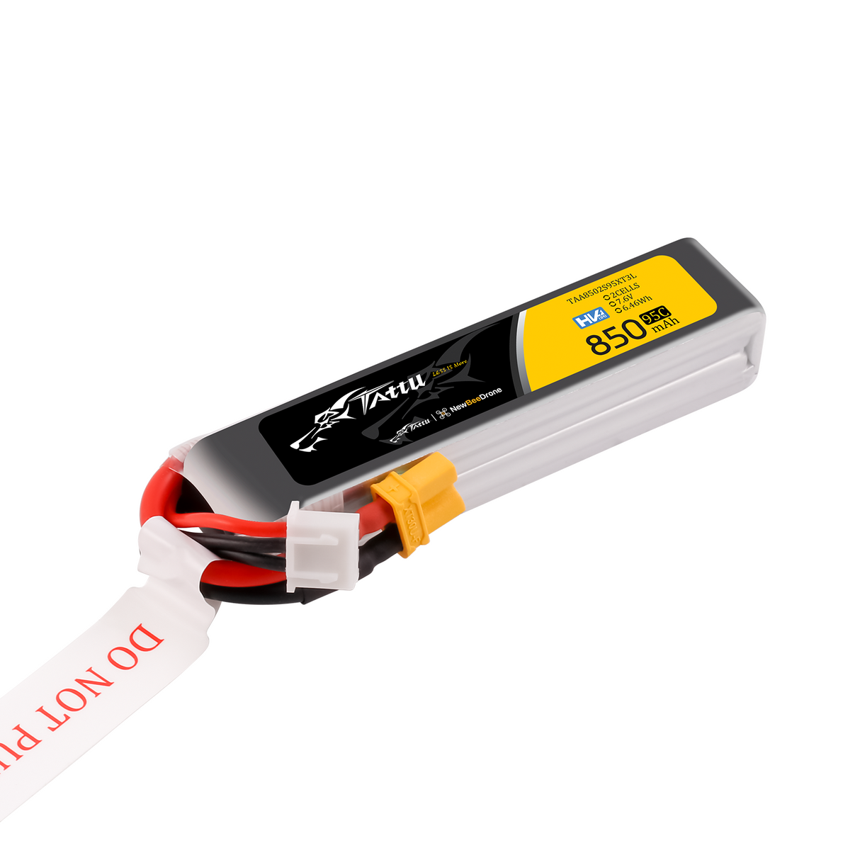 Tattu 2s 850mAh 95C 7,6V HV Lipo Akku mit XT30 Long-Pack