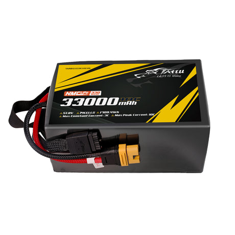 Tattu Semi-solid State 330Wh/kg 33000mAh 10C 51.8V 14S1P Lipo Battery Pack with AS150U-F plug