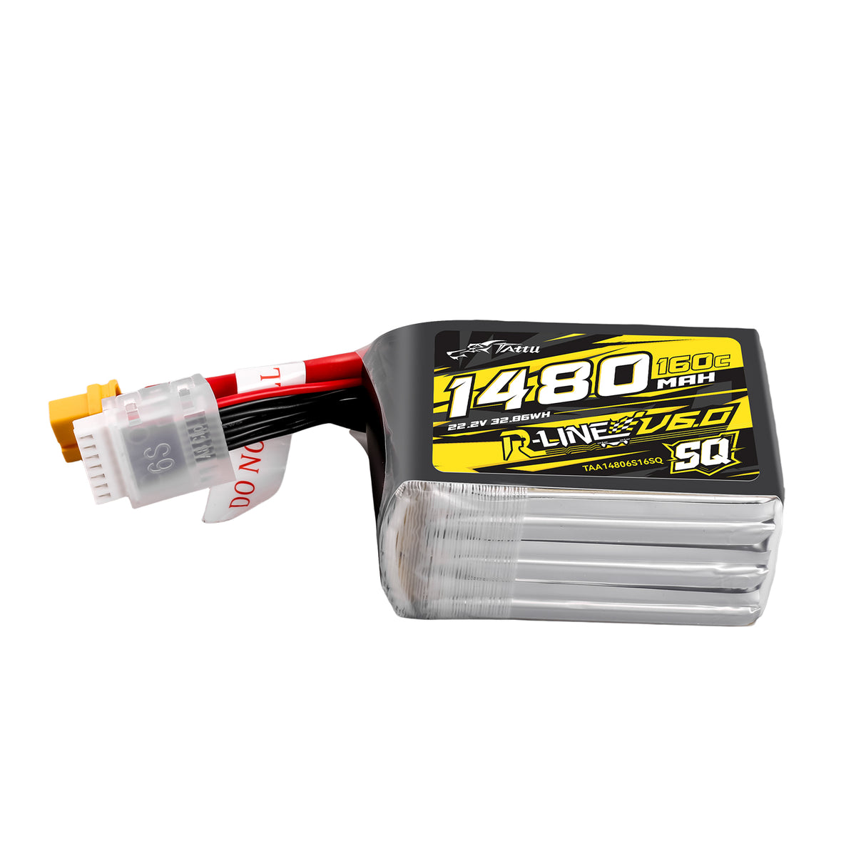 Tattu 1480mAh 6S 160C 22.2V SQ Lipo Battery | XT60 Plug | R-Line 6.0