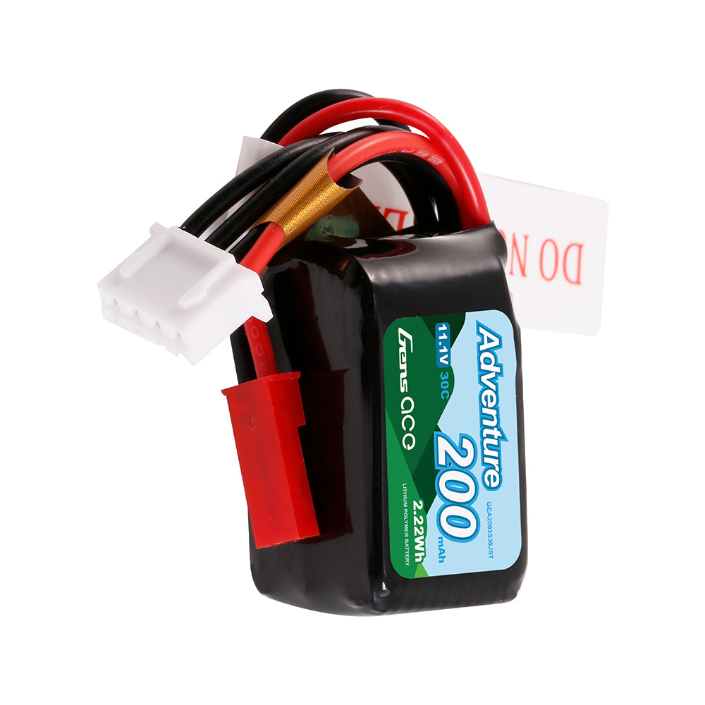 Gens ace 200mAh 11.1V 30C 3S1P Lipo Battery Pack with JST-SYP Plug