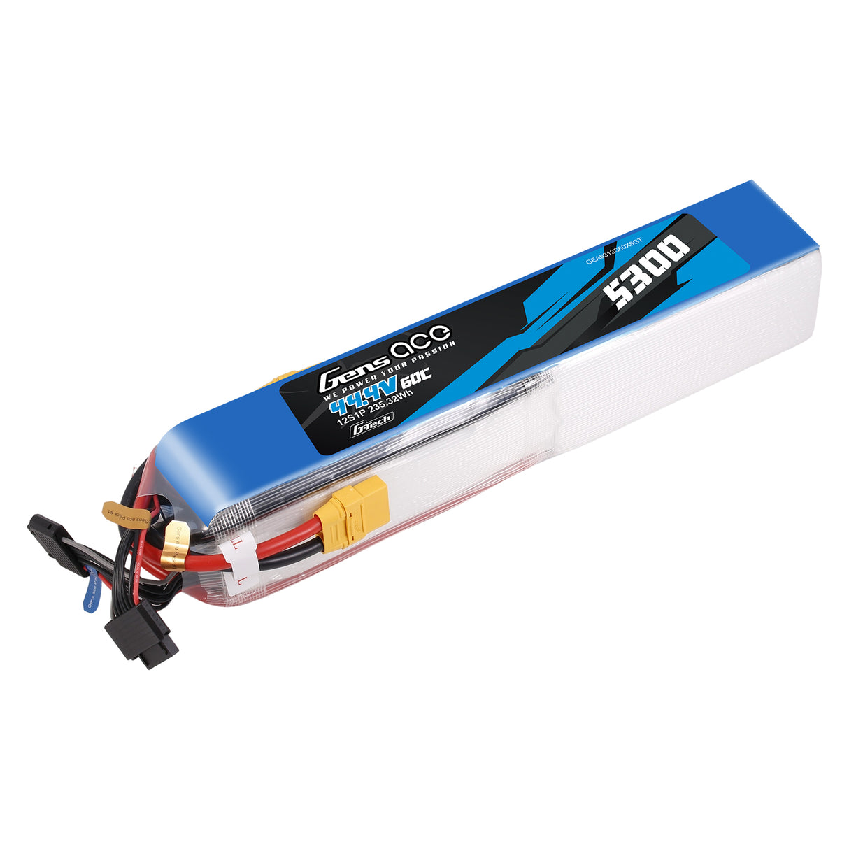 Gens Ace G-Tech 5300mAh 44.4V 60C 12S1P Battery Pack with XT90 plug