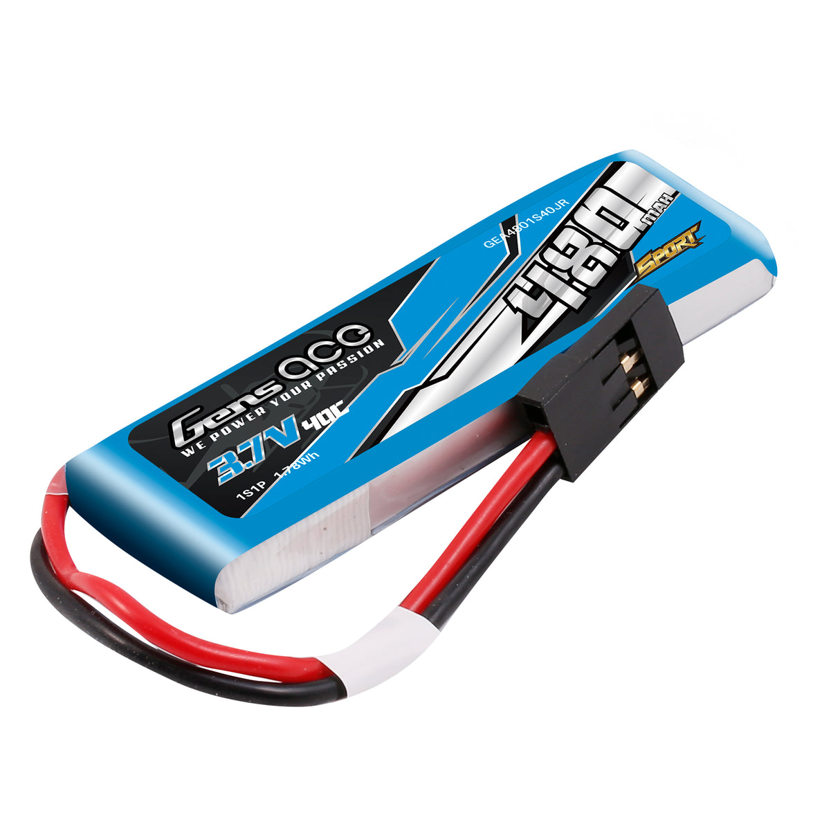 Gens ace 480mAh 1S 3.7V 40C Lipo Battery ( F3K )