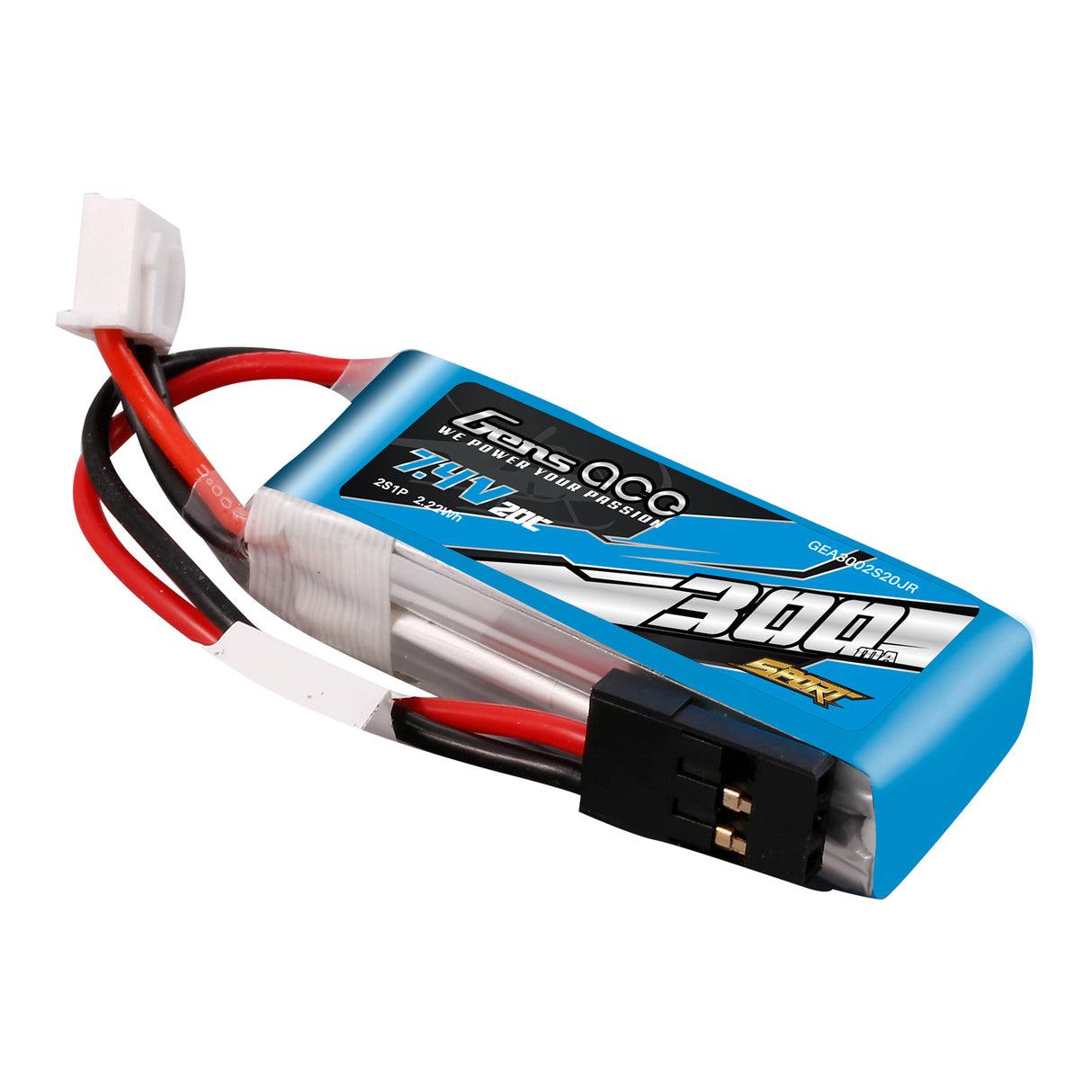 Gens ace 300mAh 2S 7.4V 20C Lipo Battery( F3K )