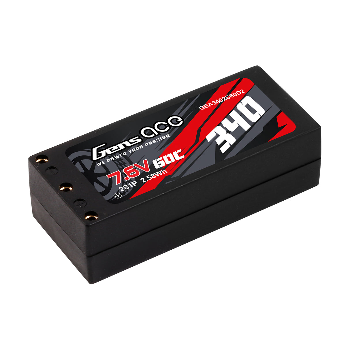 Gens ace 340mAh 2S HV 60C lipo battery with XT60 Plug