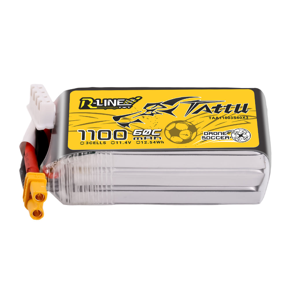 Tattu 1100mAh 11.4V 60C 3S1P Lipo Battery Pack with XT30 Plug