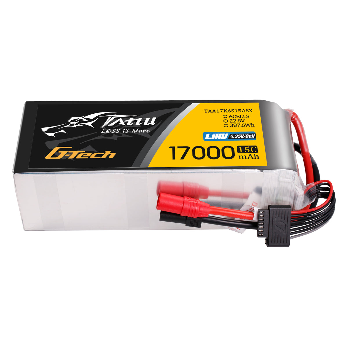 Tattu 17000mAh 22.8V 15C 6S1P HV High Voltage Lipo Battery with AS150+XT150 Plug