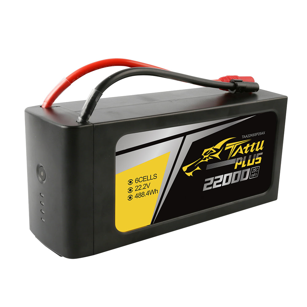 Tattu Plus 22000 mAh 22,2 V 25C 6S1P Lipo-Akkupack mit AS150+XT150-Stecker