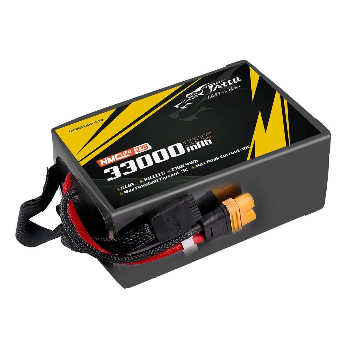 Tattu Semi-solid State 330Wh/kg 33000mAh 10C 51.8V 14S1P Lipo Battery Pack with AS150U-F plug