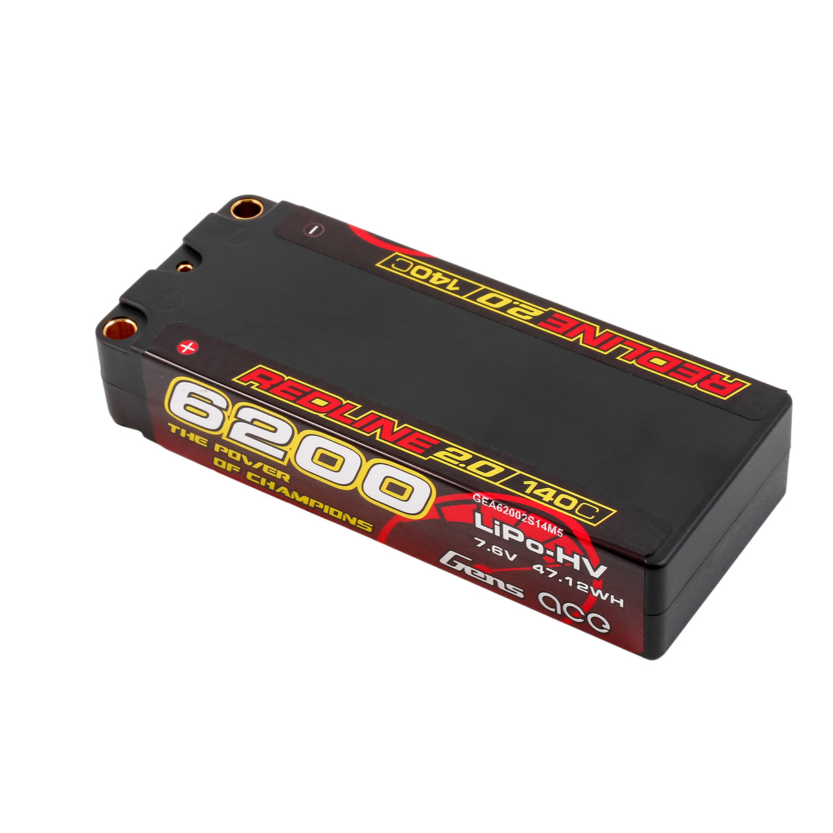 Gens ace Redline 2.0 Series 6200mAh 2S1P 7.6V 140C HardCase HV Lipo Battery Pack with Hardcase 132#