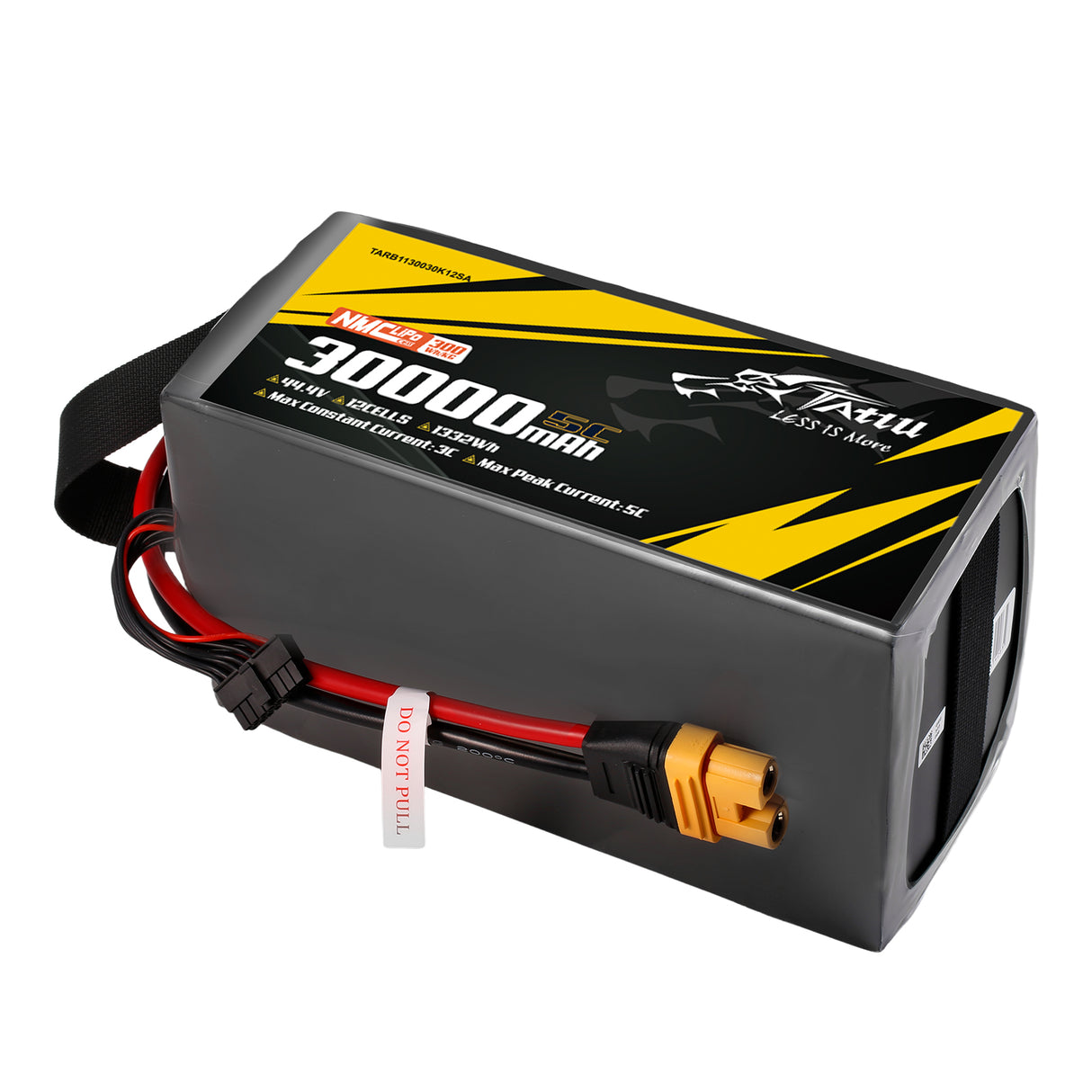 Tattu Semi-solid State 300Wh/kg 30000mAh 5C 44.4V 12S1P Lipo Battery Pack with AS150U-F