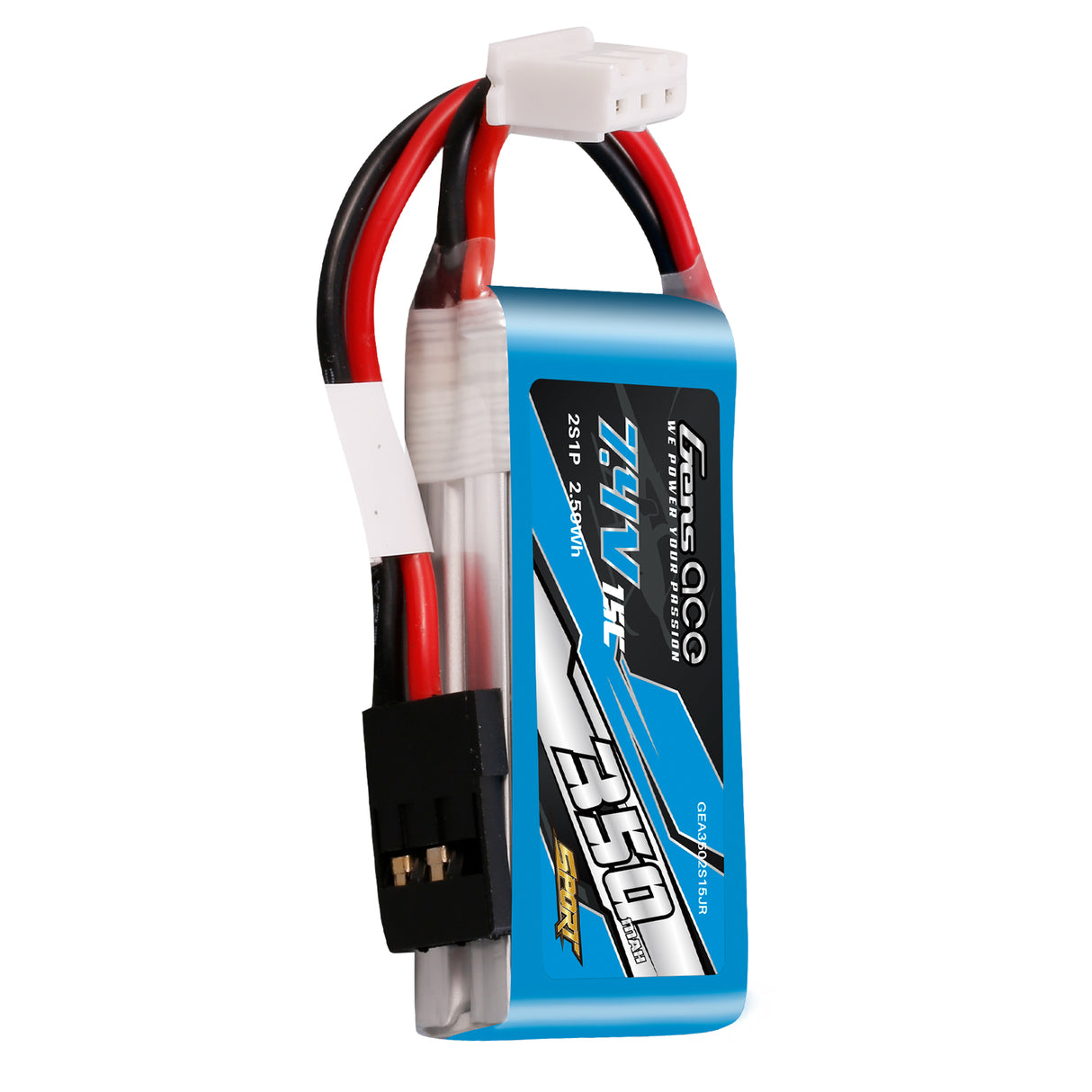 Gens ace 350mAh 7.4V 15C 2S1P Lipo Battery Pack ( F3K )