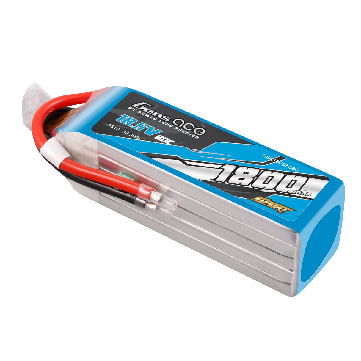 Gens ace 1800mAh 5S 18.5V 80C Lipo Battery ( F5B )