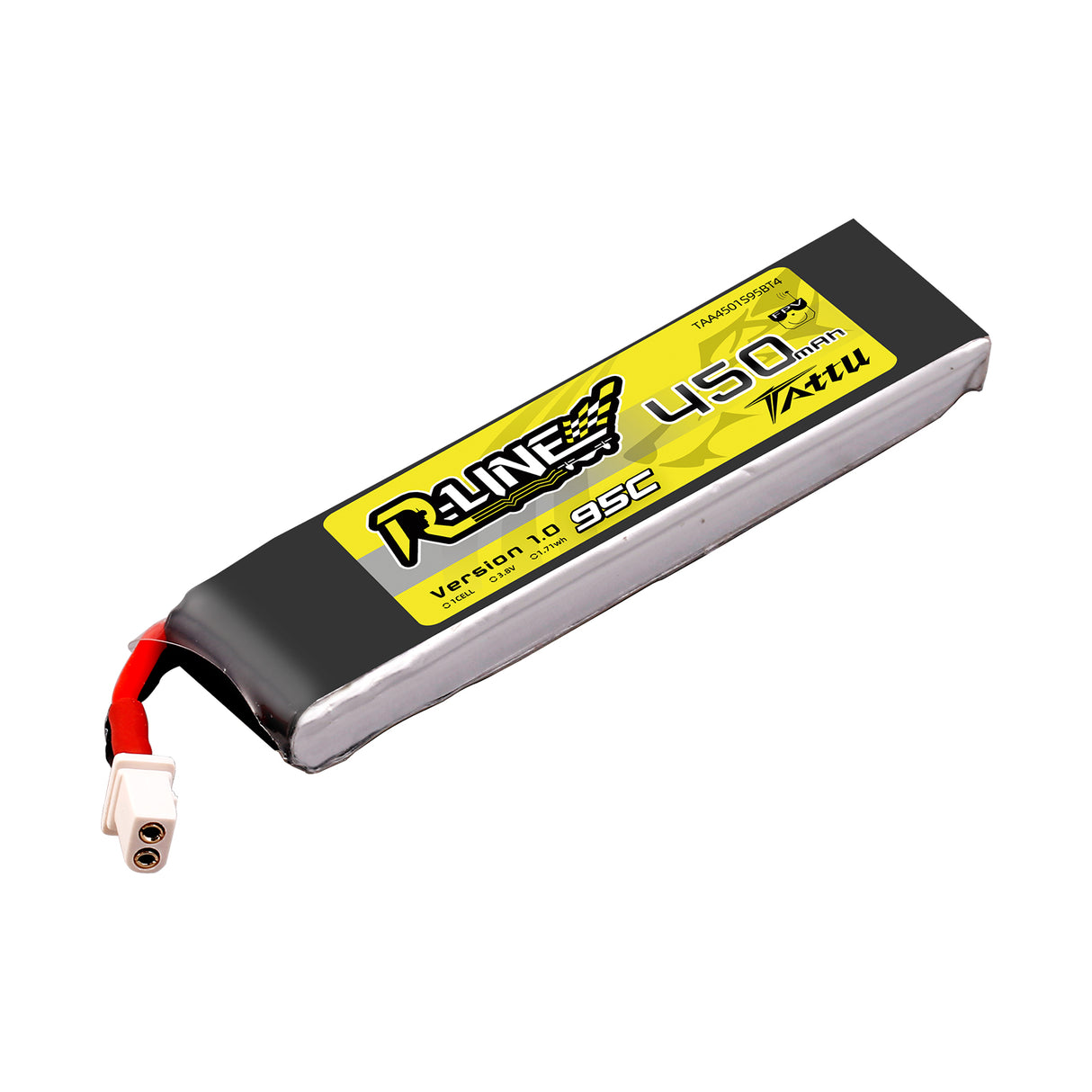 Tattu R-Line 450mAh 3.8V 1S1P 95C Lipo Battery  with  BT2.0 Plug(4pcs)