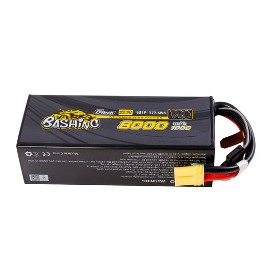Gens ace G-Tech 8000mAh 22.2V 100C 6S1P Batterie Lipo avec EC5 - Série Bashing