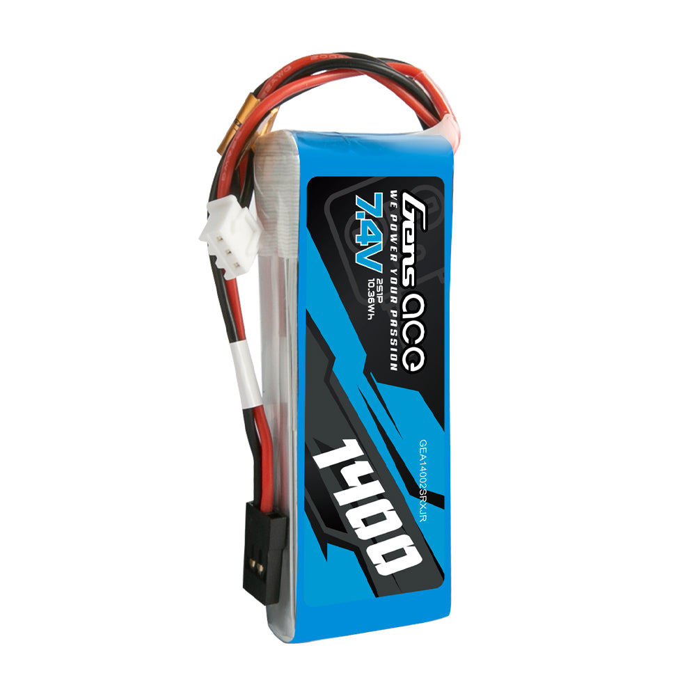 Gens ace 1400mAh 7,4V 2S1P Transmitter Lipo Akkupack mit JR-Stecker