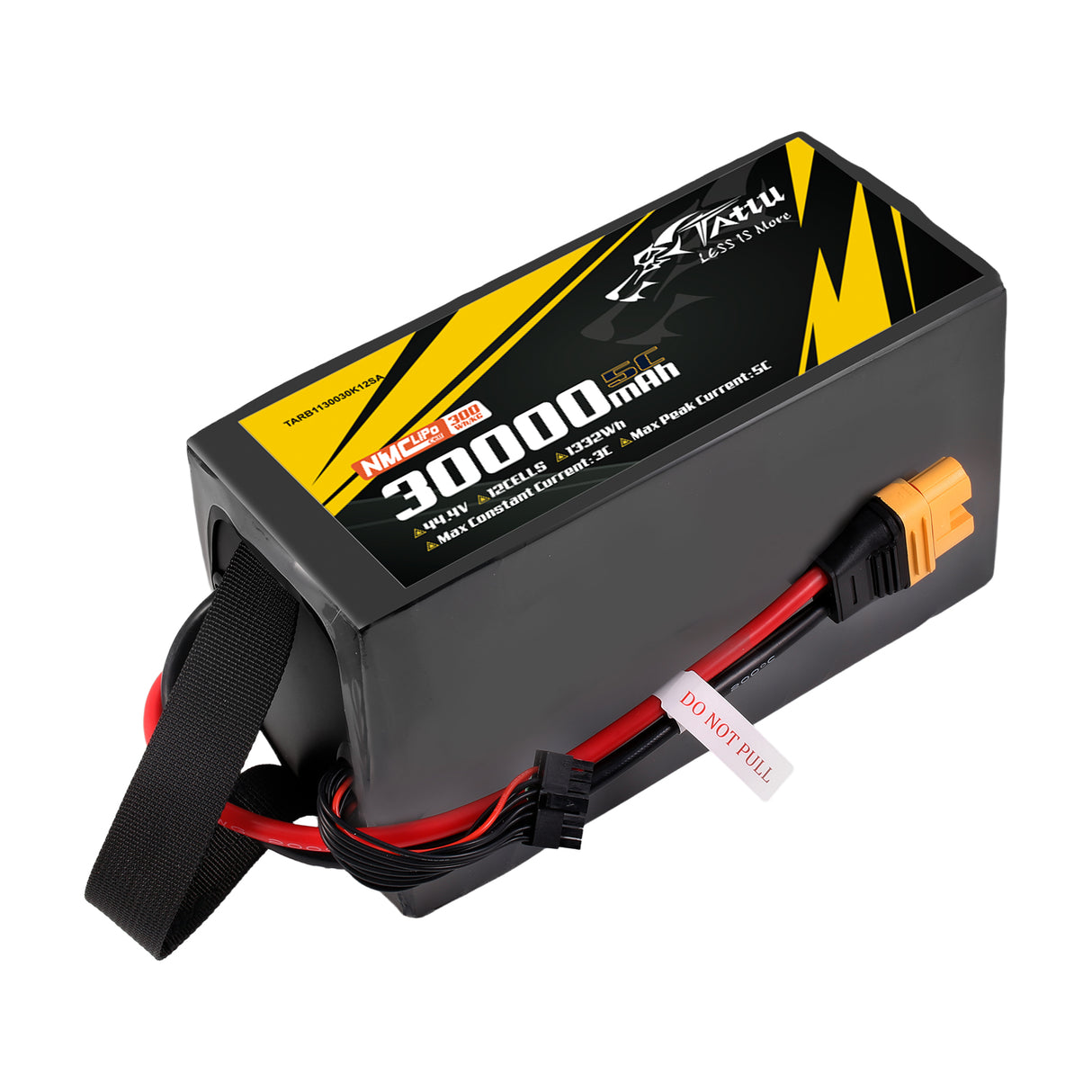 Tattu Semi-solid State 300Wh/kg 30000mAh 5C 44.4V 12S1P Lipo Battery Pack with AS150U-F