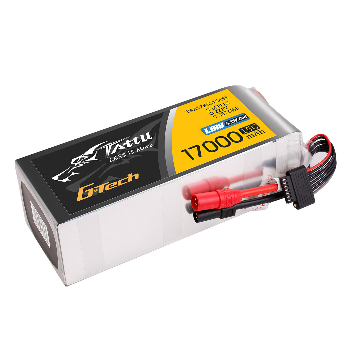 Tattu 17000mAh 22.8V 15C 6S1P HV High Voltage Lipo Battery with AS150+XT150 Plug