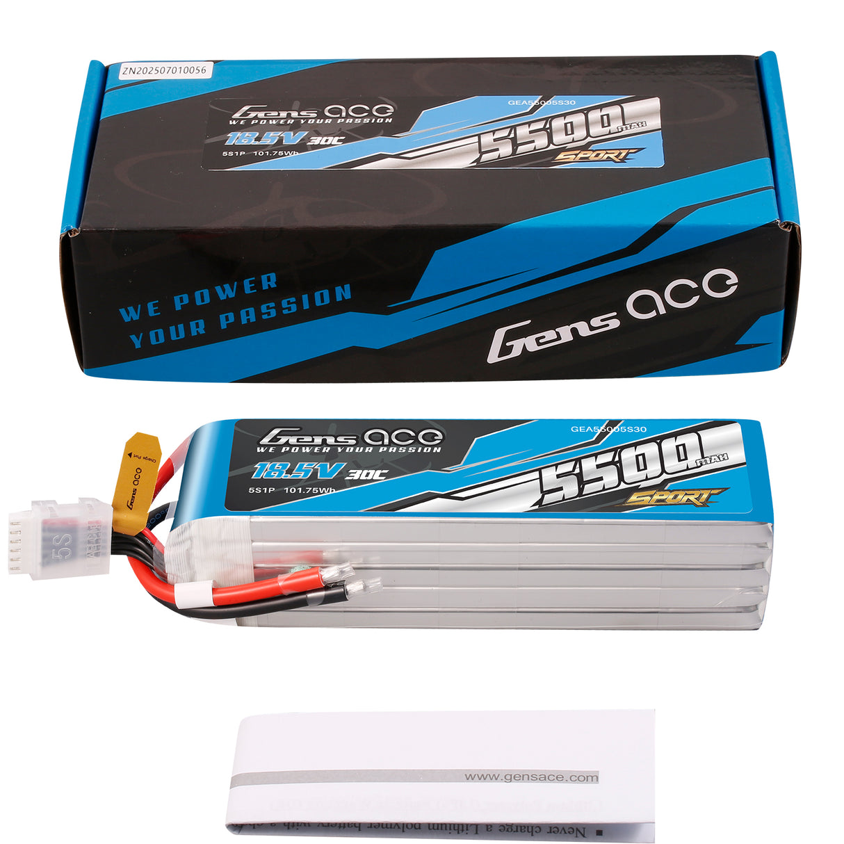 Gens Ace 5500mAh 5S 18.5V 30C Battery Pack ( F3A )