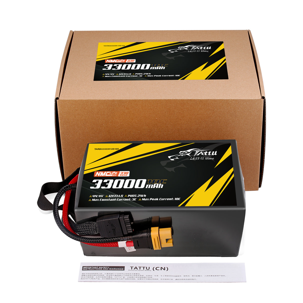 Tattu Semi-solid State 330Wh/kg 33000mAh 10C 44.4V 12S1P Lipo Battery Pack with AS150U-F plug