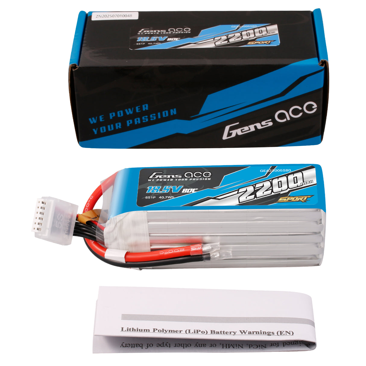 Gens ace 2200mAh 18.5V 80C 5S1P Lipo Battery Pack ( F5B )