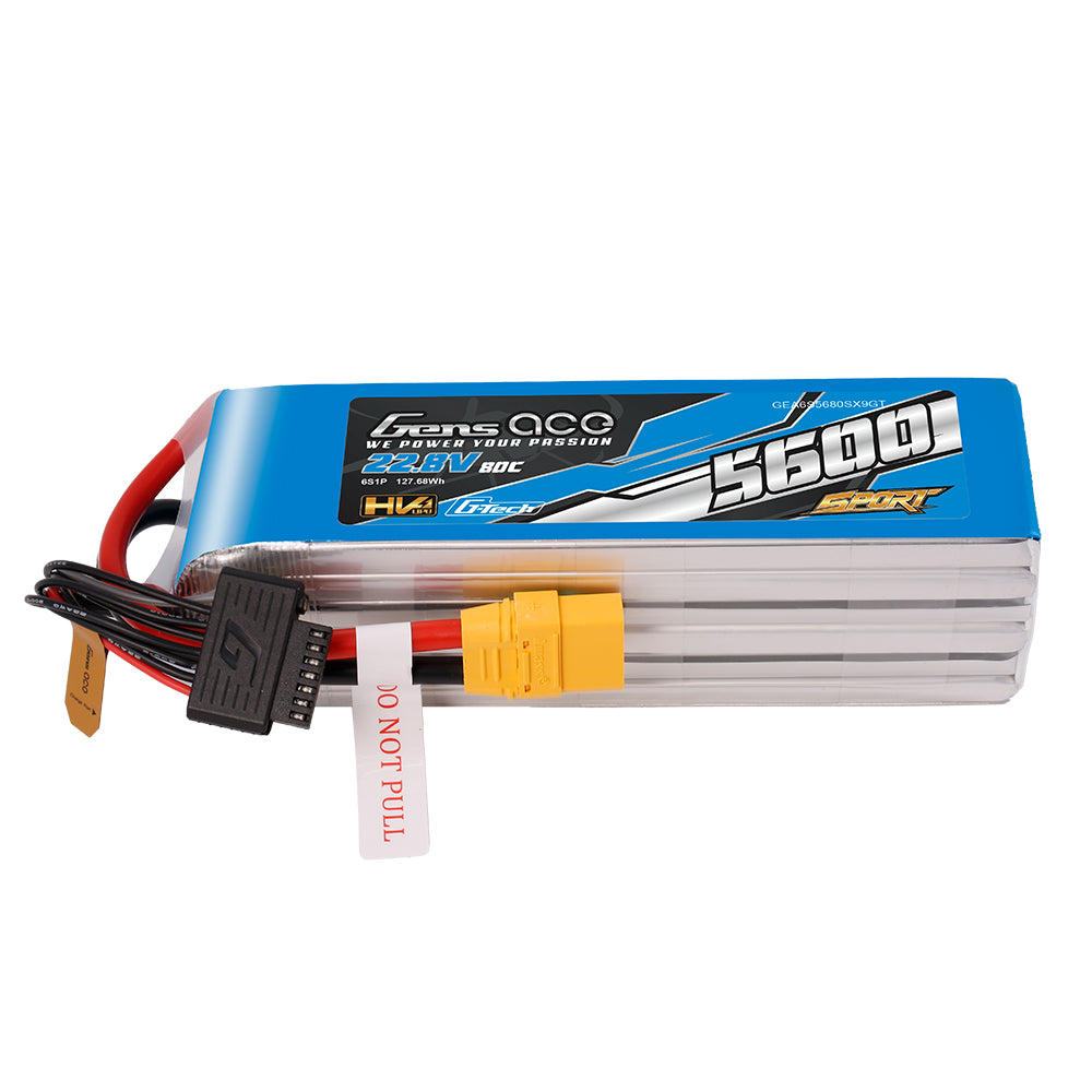 Gens Ace Sport G-Tech HV 5600mAh 22.8V 80C 6S Lipo Battery Pack with XT90 Plug(700 Helicopter)