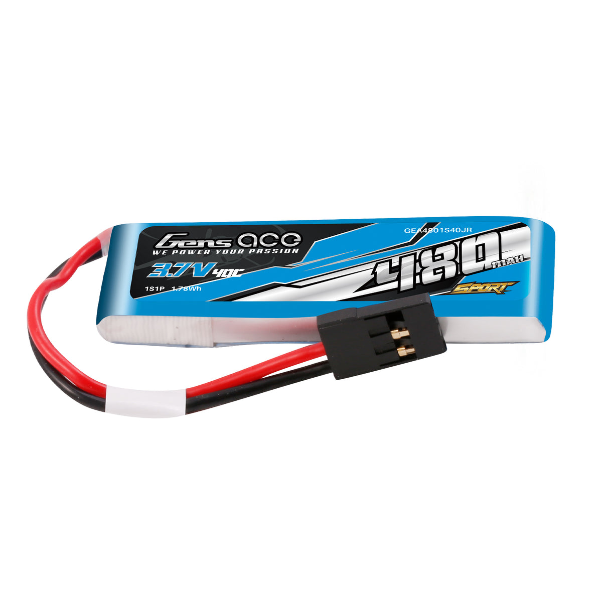 Gens ace 480mAh 1S 3.7V 40C Lipo Battery ( F3K )