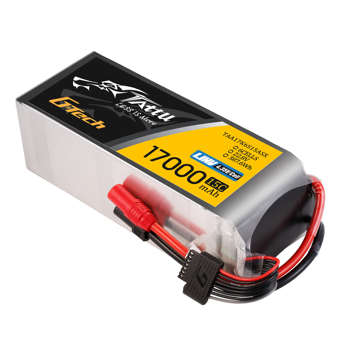 Tattu 17000mAh 22.8V 15C 6S1P HV High Voltage Lipo Battery with AS150+XT150 Plug
