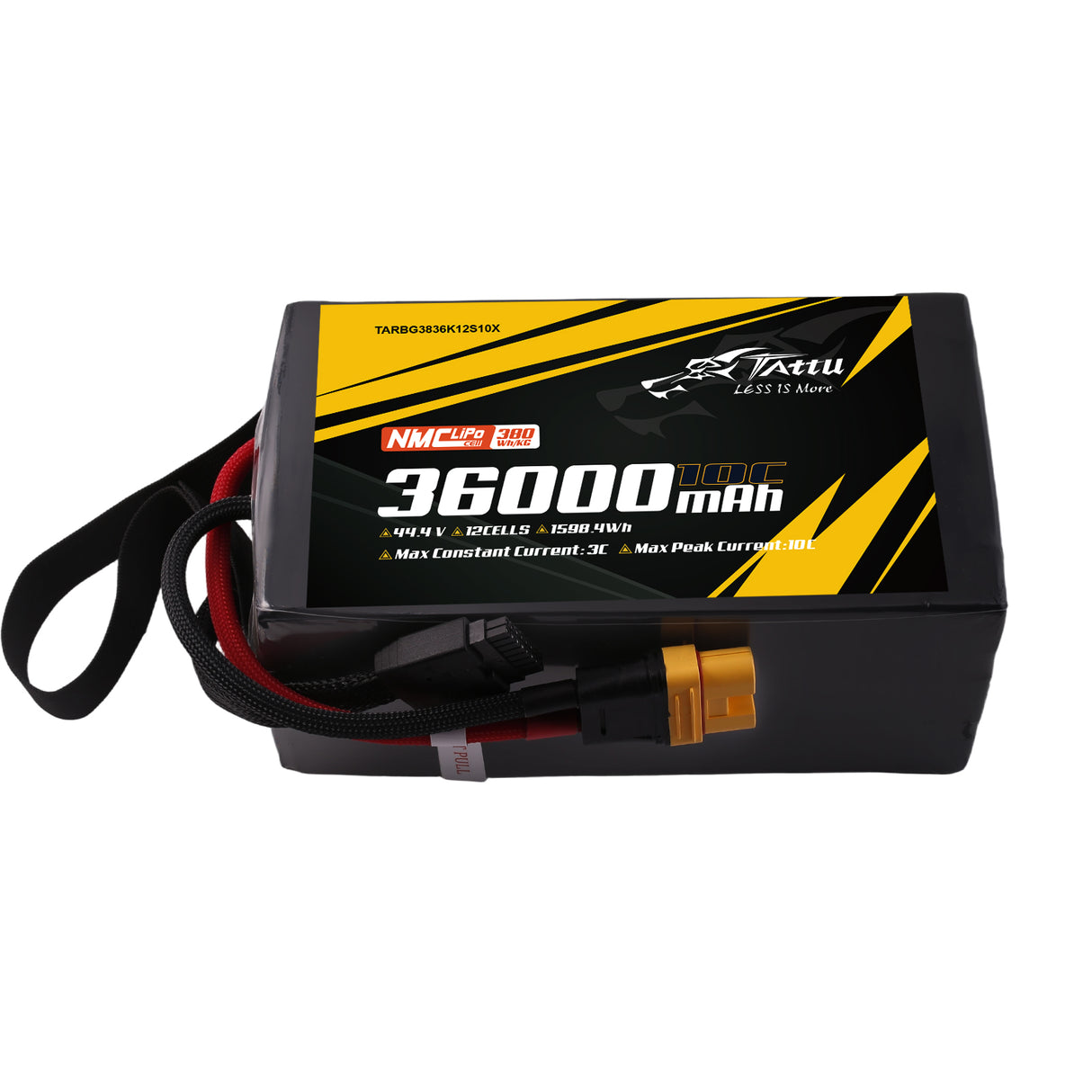 Tattu Semi-solid State 380Wh/kg 36000mAh 10C 44.4V 12S1P Lipo Battery Pack with AS150U-F plug