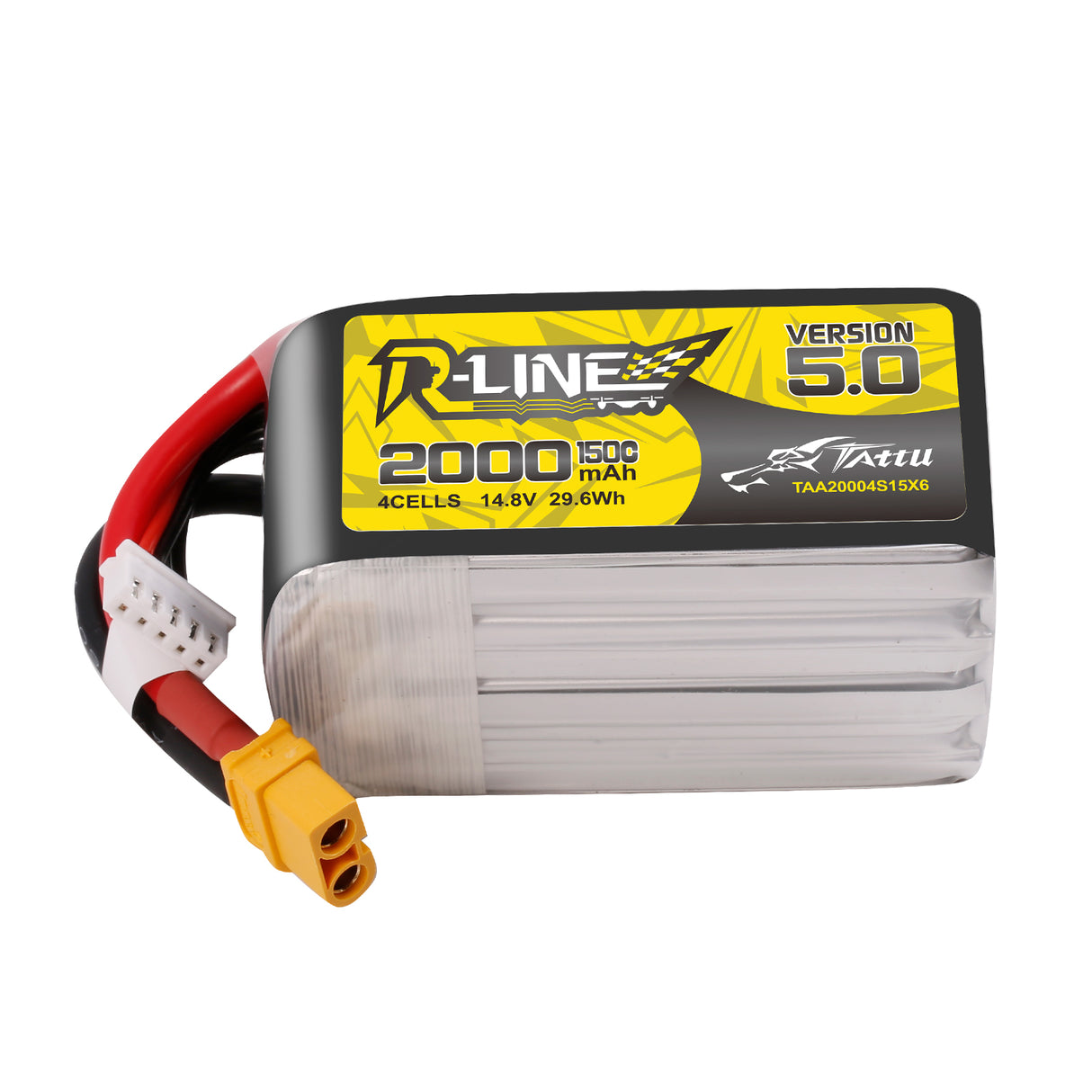 Tattu R-Line Version 5.0 2000mAh 14.8V 150C 4S1P Lipo Battery Pack with XT60 Plug