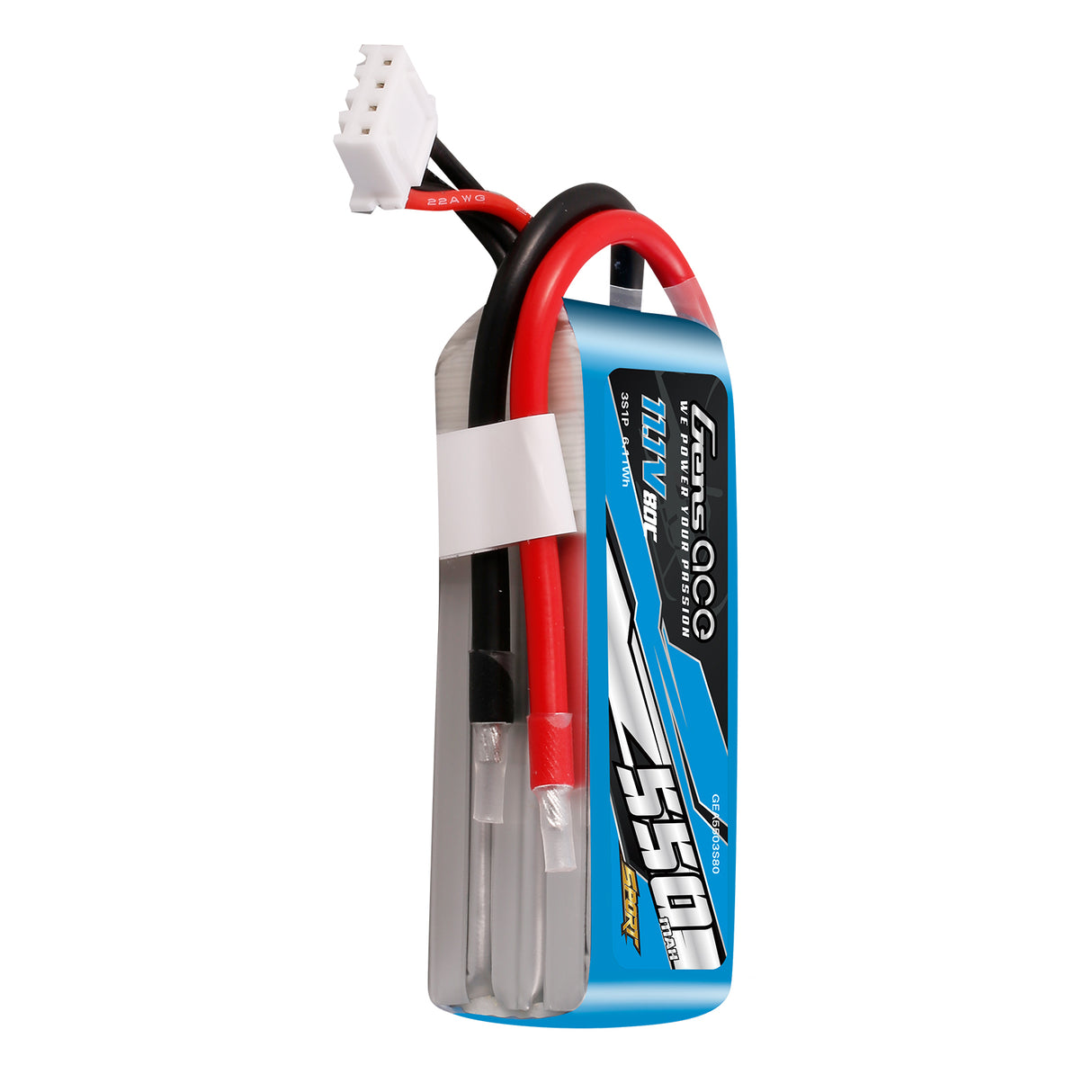 Gens ace 550mAh 11.1V 80C 3S1P Lipo Battery Pack ( F5J )