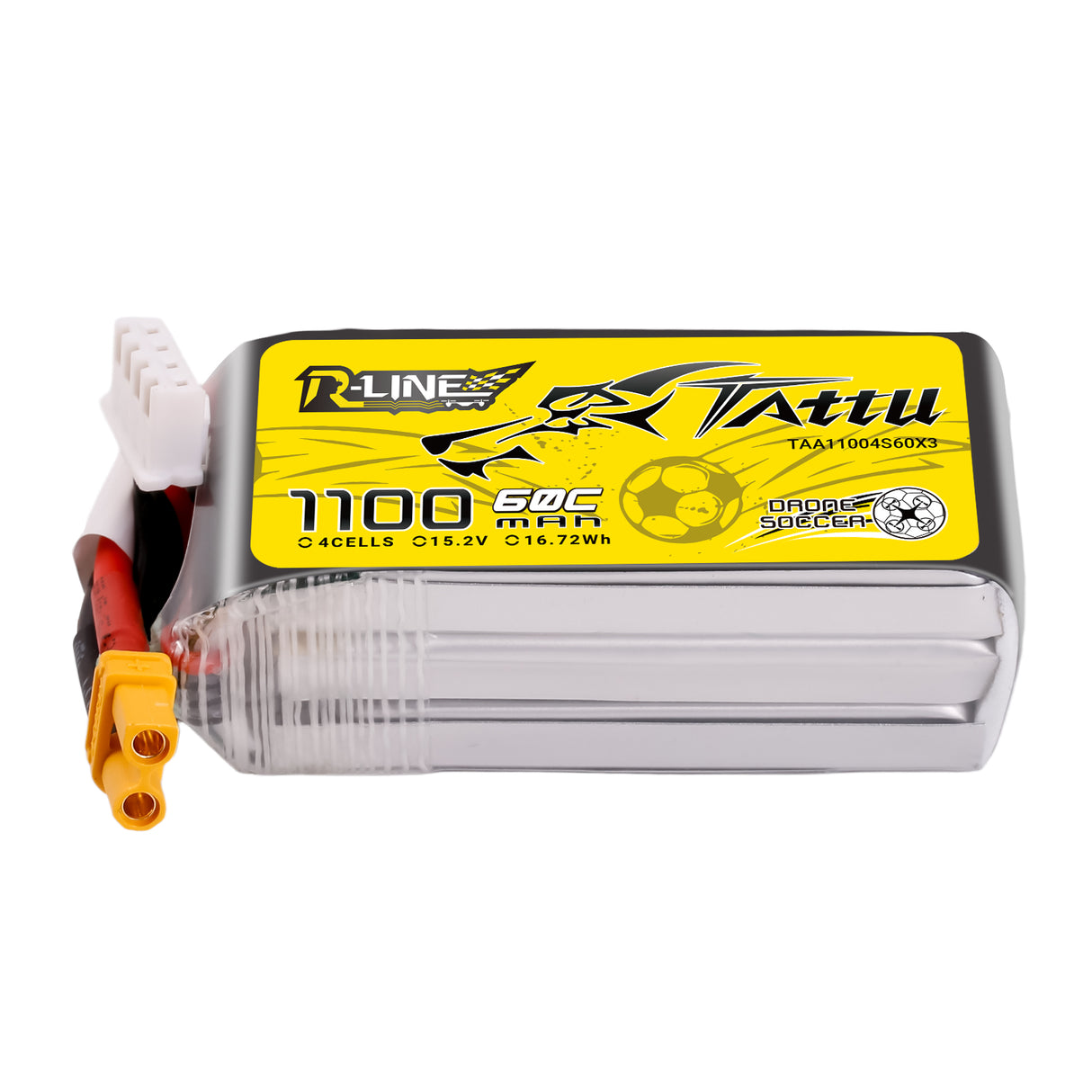 Tattu 1100mAh 15.2V 60C 4S1P Lipo Battery Pack with XT30 Plug