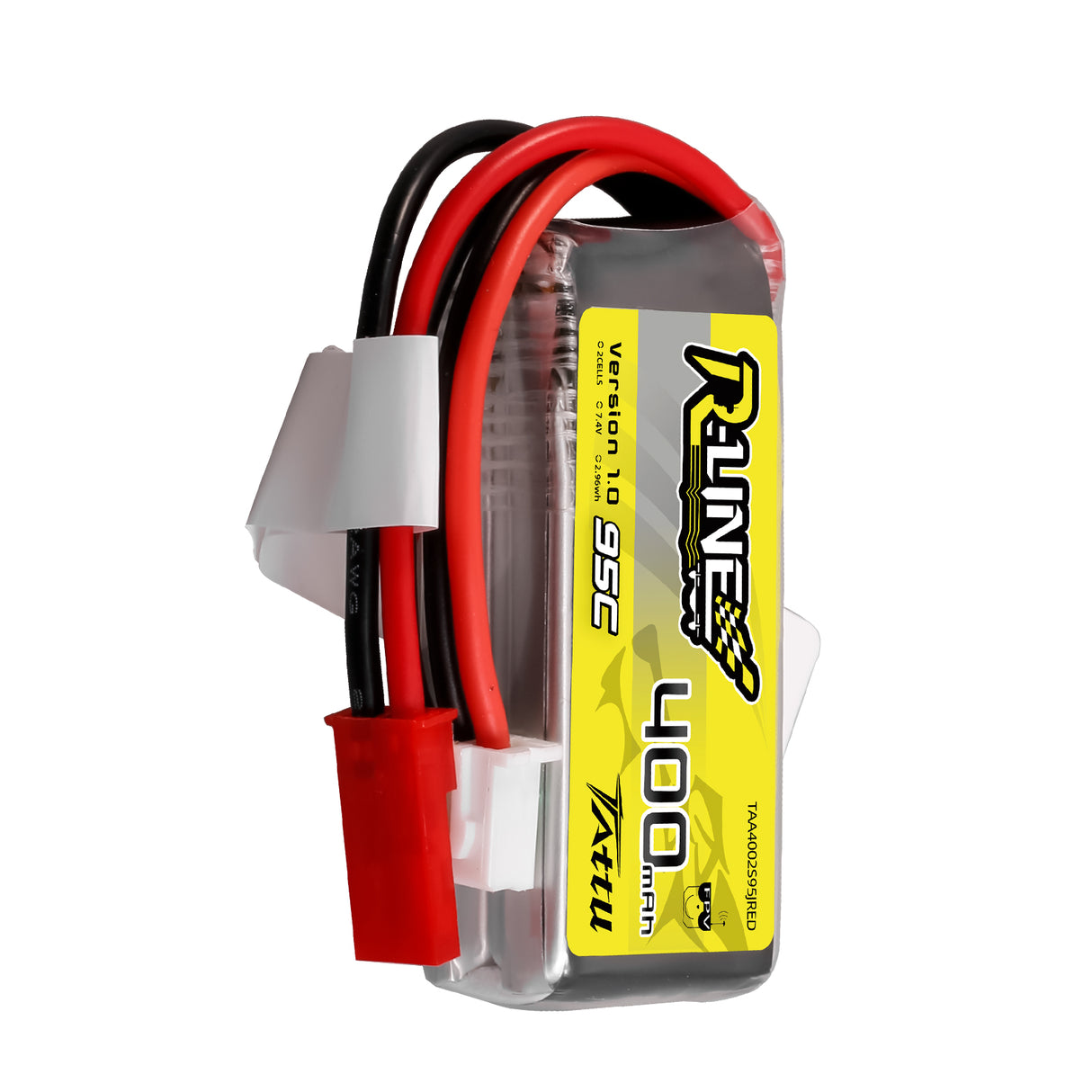 Tattu R-Line 400mAh 7.4V 2S1P 95C Lipo Battery  with  JST-SYP Plug