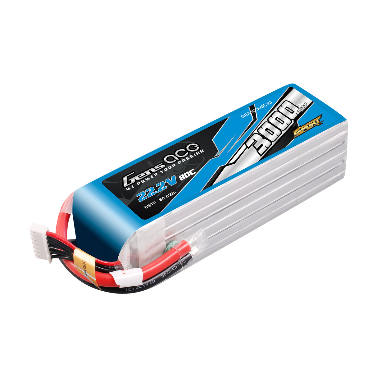 Gens ace 3000mAh 6S 22.2V 80C Lipo Battery ( F5B )