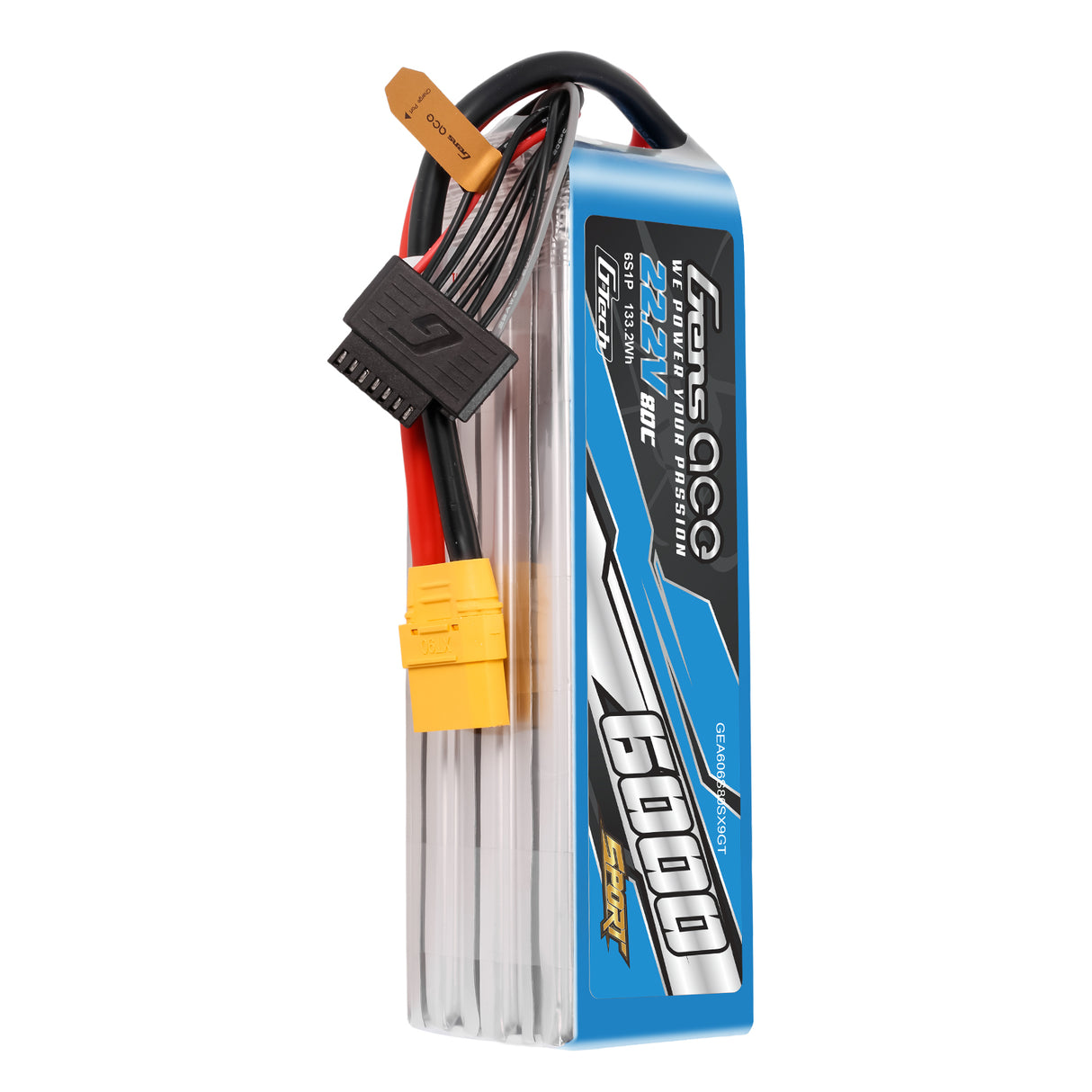 Gens Ace Sport G-Tech 6000mAh 22.2V 80C 6S1P Battery Pack with XT90 plug (700 Helicopter)