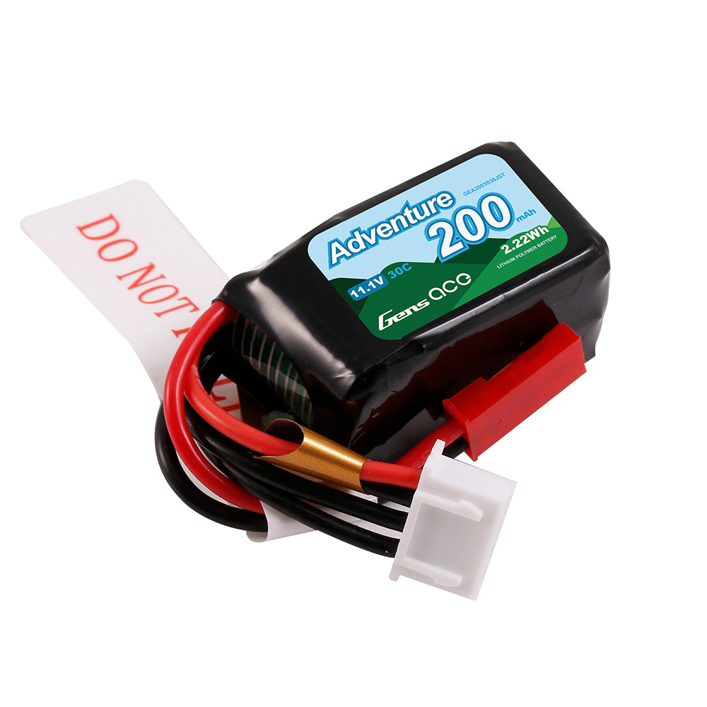 Gens ace 200mAh 11.1V 30C 3S1P Lipo Battery Pack with JST-SYP Plug